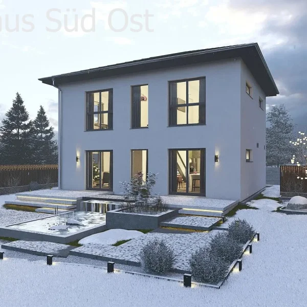 Modernes Wohnen unter elegantem Walmdach**